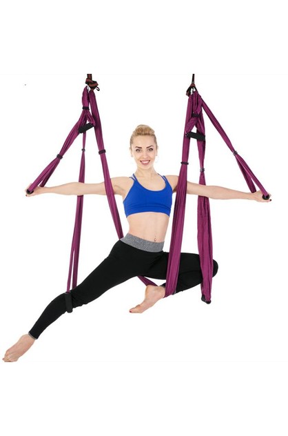 Yoga Swing Hammock Trapeze Sling Aerial Silk Set Anti-gravity Inversion Fitness 