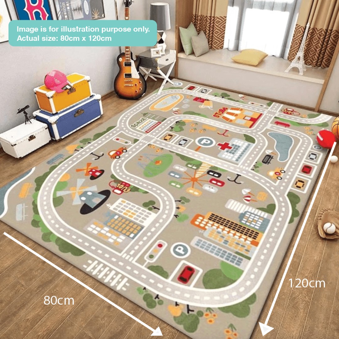 Taylorson Kids' Road Map Play Mat - Busy City 80x120cm