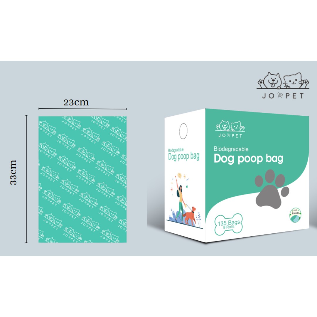 Biodegradable Dog Poop Bags (9 rolls, 135 bags)