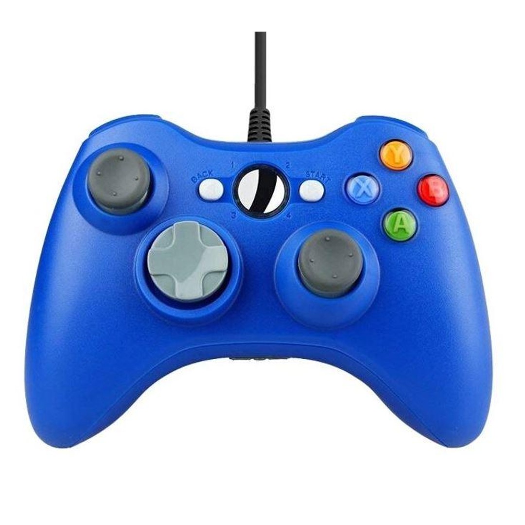 Controller For Microsoft Xbox 360 Console & Windows PC Compute Joystick Wired | Blue