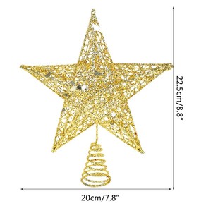 Gold Glitter Christmas Tree Top Iron Star Christmas Decorations For Home Xmas Tree Ornaments Navidad