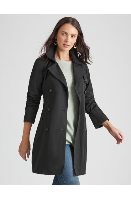 Katies Belted Trench Jacket Womens, Womens Black Trench Coat Nz