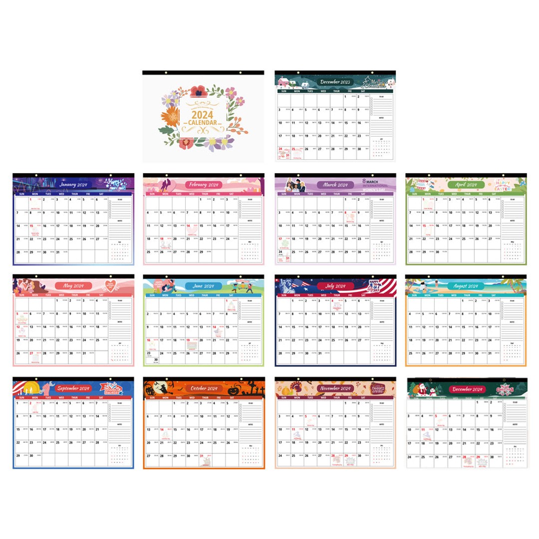 December 2023 to December 2024 13 Months Schedule Wall Calendar