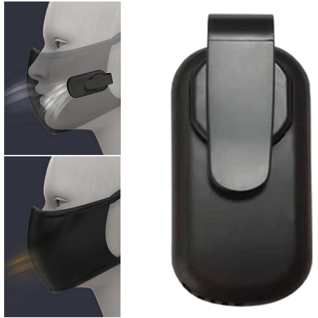Zakka Electric Wearable Face Cooling Fan Clip on Face Mask Fan Black
