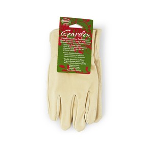 Boss Women's Large Leather Gardening Multipurpose Gloves W/ Shirred Wrist Cream