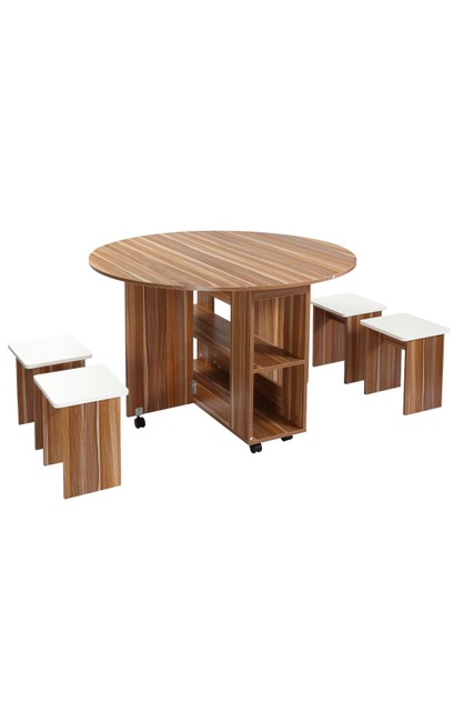 Wooden Folding Dining Table And 4, Round Foldable Table Nz