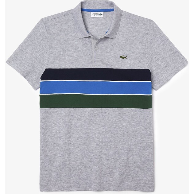 Lacoste Men's SPORT Tricolour Paneled Lightweight Cotton Polo Shirt ...