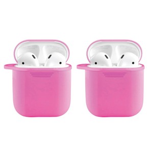 2x Silicone Case for Apple AirPod Gen 1/2 Shockproof/Slim/Lightweight Cover Pink
