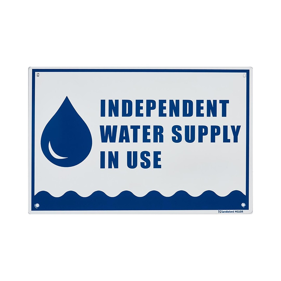 Independant Water Supply In Use 200x300mm Sign Polypropylene Wall/Door Mountable