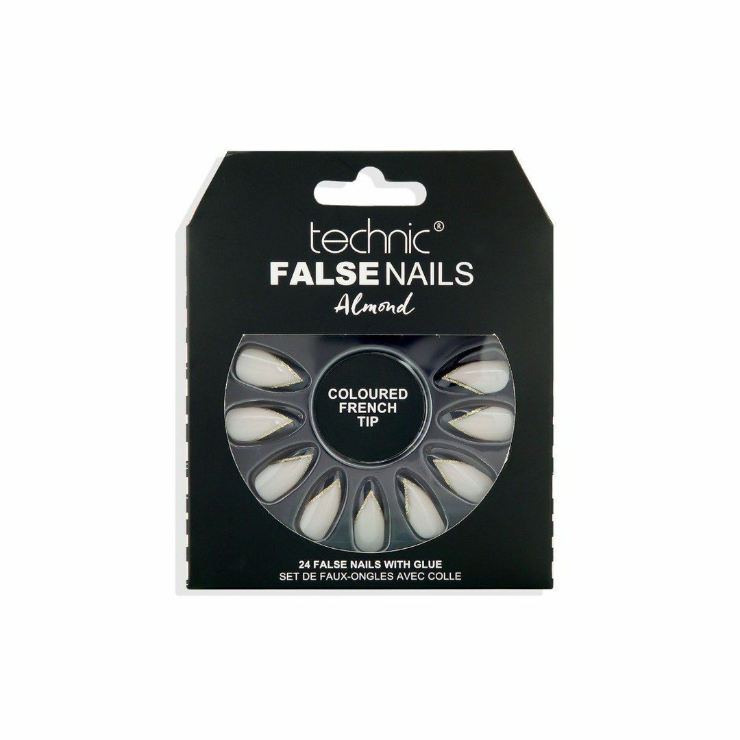 Technic False Nails Coloured French Tip - Almond