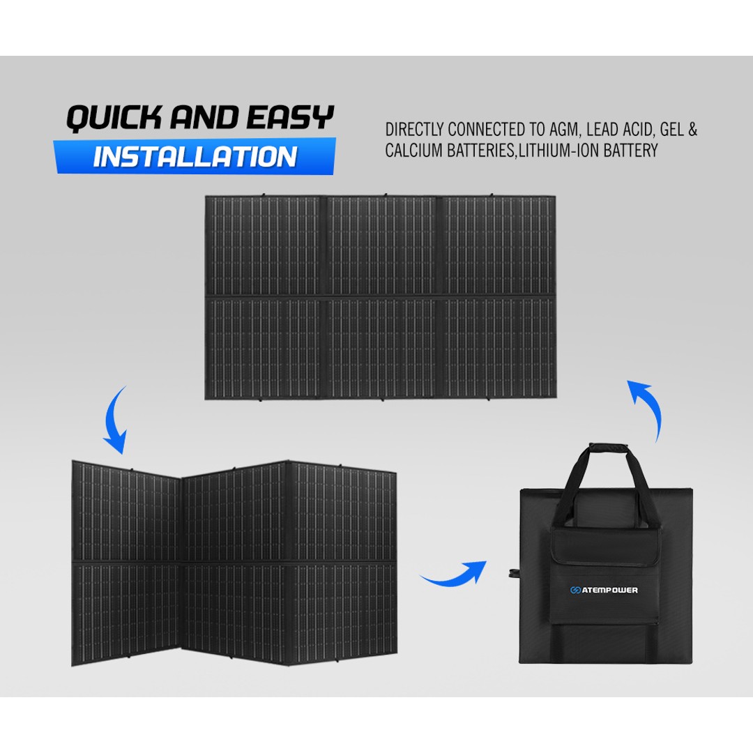 12V 300W Folding Solar Panel Blanket Mat Completed Kit With Dual USB, , hi-res