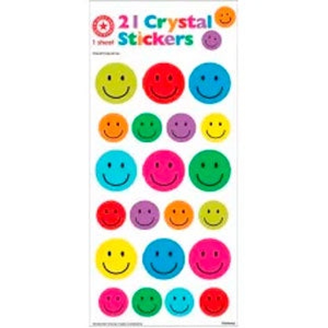 Sticker Sheet | Crystal Stickers - Smiley Faces