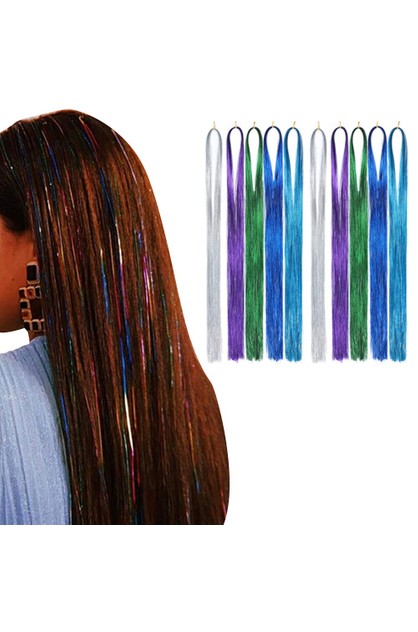 10Pcs Sparkling Shiny Hair Tinsel Extensions Colorful Hair Tinsel Glitter  Hair | Amazing Deals Online | TheMarket New Zealand
