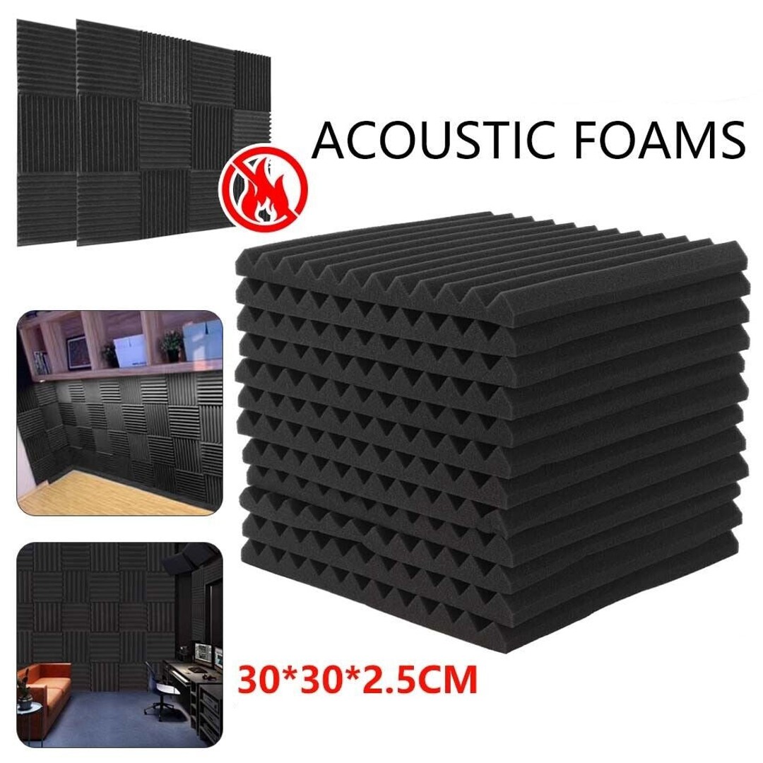 [24 Pack] Studio Acoustic Foam Sound Absorbtion Proofing Panels Tiles Wedge | 30*30*2.5cm