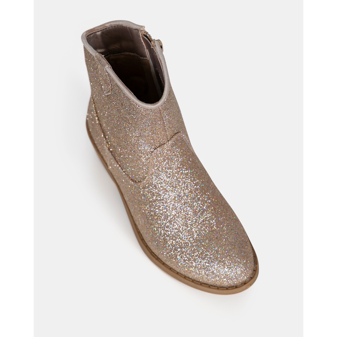 Isabel By Vybe Junior Girl's Glittery Ankle Boot, Gold, hi-res