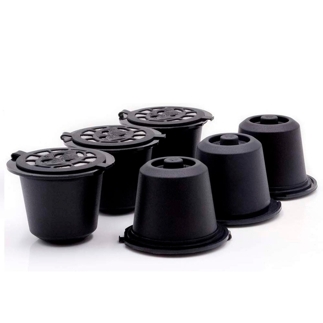 6 Pack Refillable Coffee Capsules Refilling Pods-Nespresso
