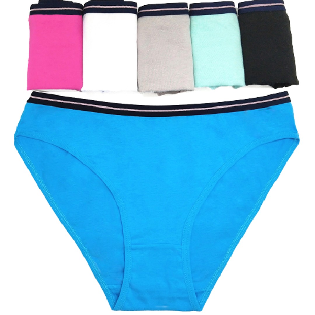 Yun Meng Ni 6 X Womens Coloured Bikini Briefs Undies Cotton Solid Assorted Underwear Jocks Multicoloured