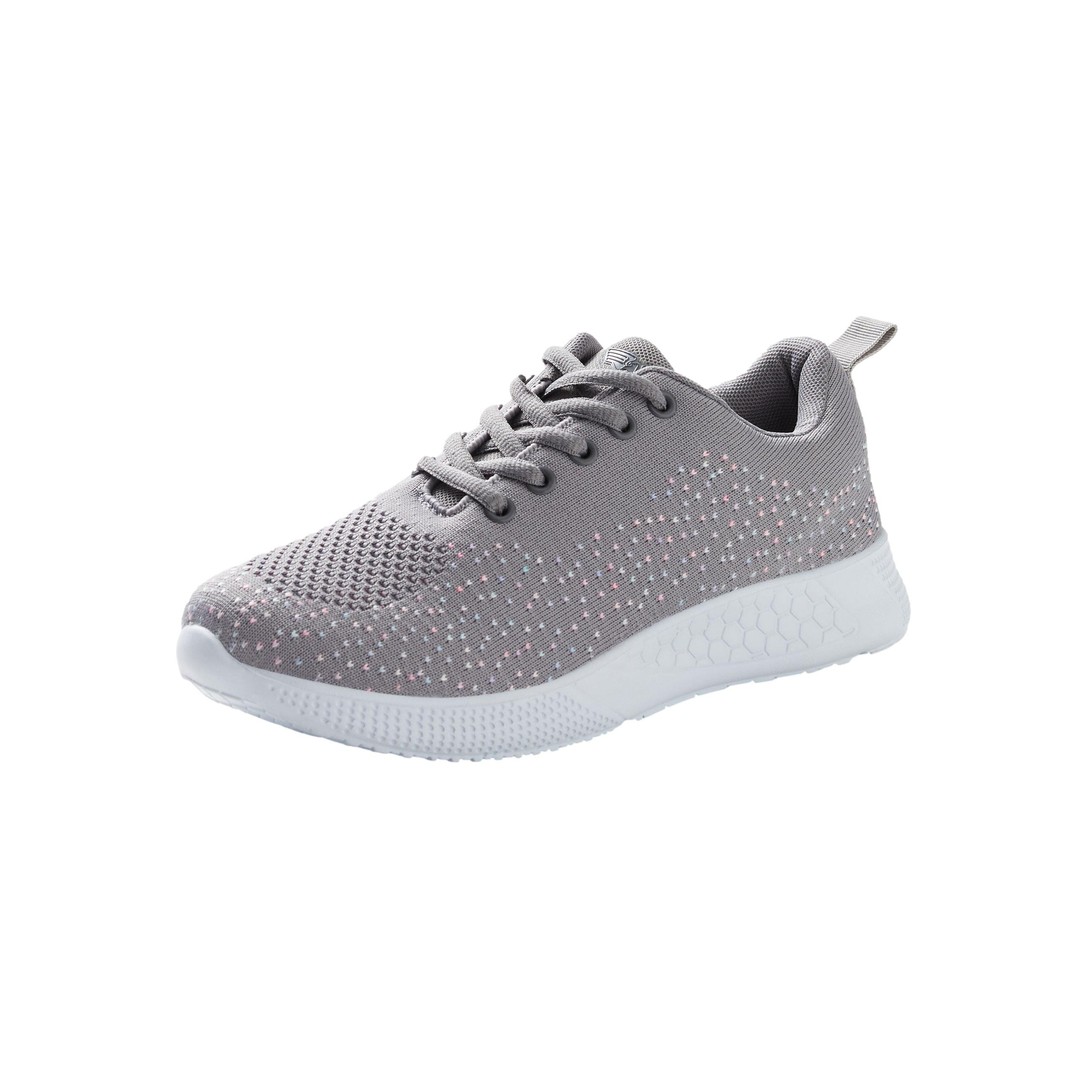 Womens Rivers Wendy Barefoot Memory Foam Lace Up, Grey, hi-res