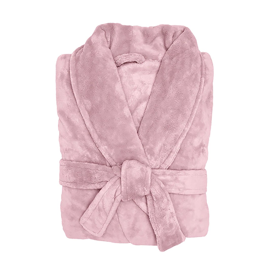 Bambury M/L 122cm Microplush Unisex/Mens/Womens Adult Soft Plush Bath Robe Blush