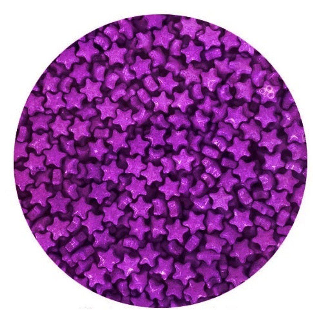 Edible Purple Star Sprinkles 7mm