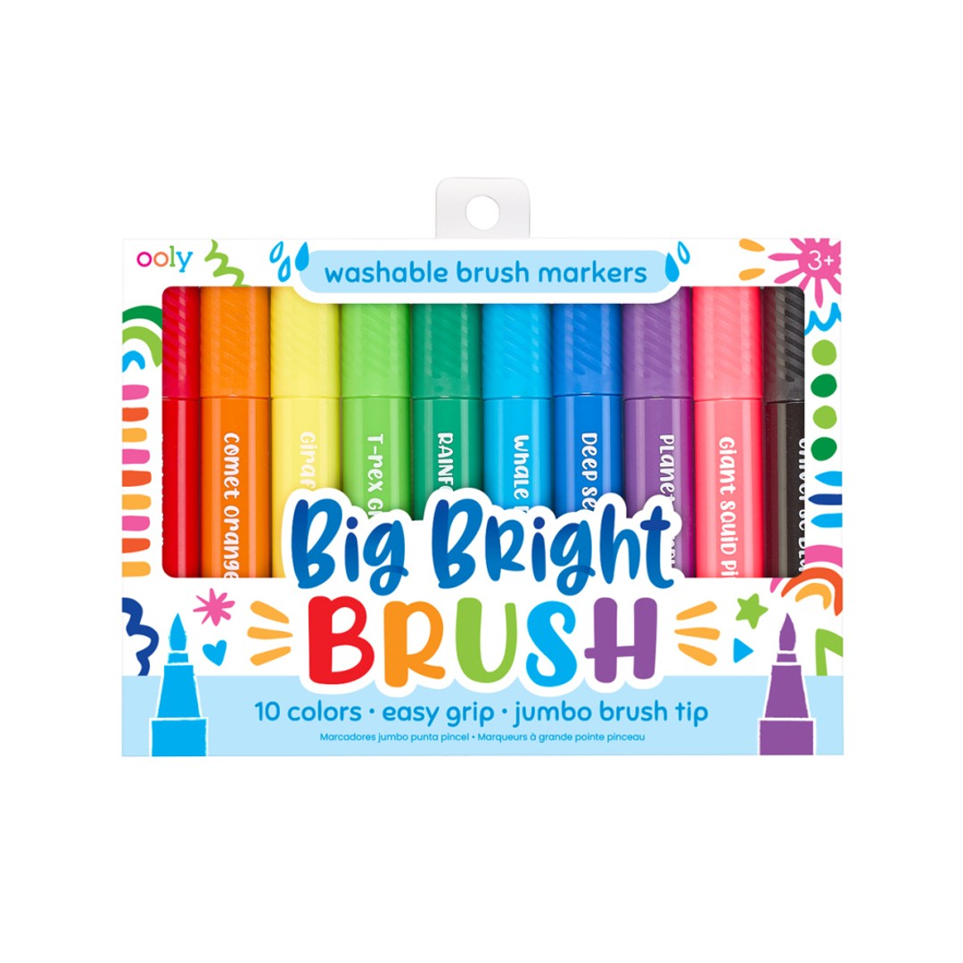 10pc Ooly Washable Big Bright Brush Markers Jumbo Tip Art/Craft Kids/Children 3+