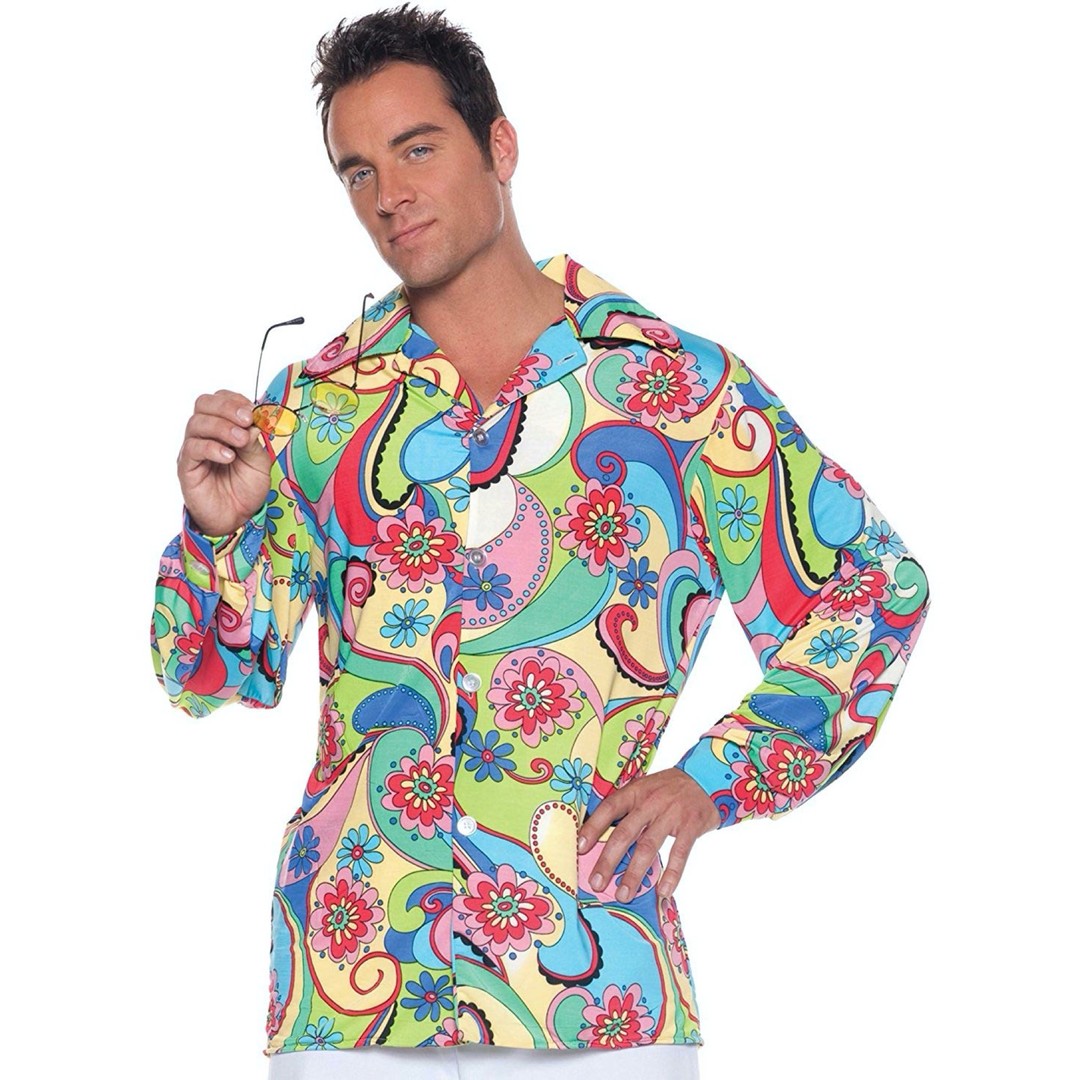 Costume King® 60s Flower Power Hippie Hippy Retro Disco Groovy Adult Mens Costume Shirts