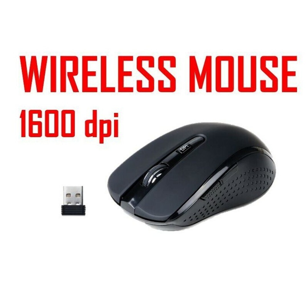 HES MATT BLACK  Wireless 1600 DPI Mouse Mice Optical Mouse Laptop PC Cordless