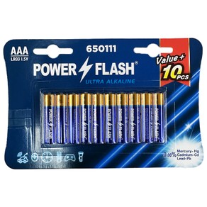 POWER FLASH AAA Ultra Alkaline Batteries - 10 Pack