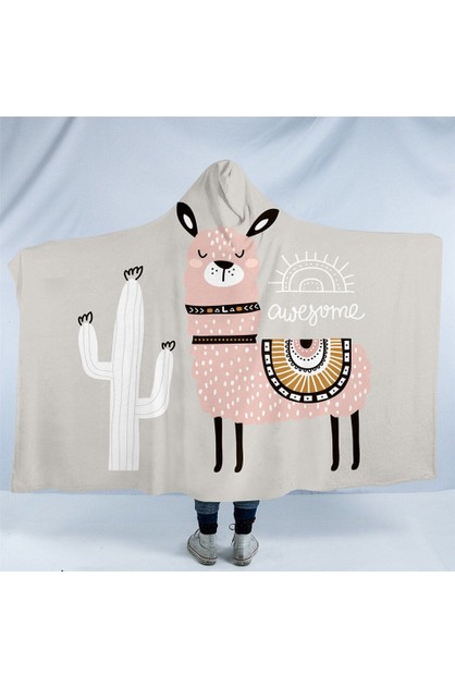 Hooded Blanket For Adults Unicorn Sherpa Fleece Blanket Cartoon Alpaca |  Goslash Online | TheMarket New Zealand