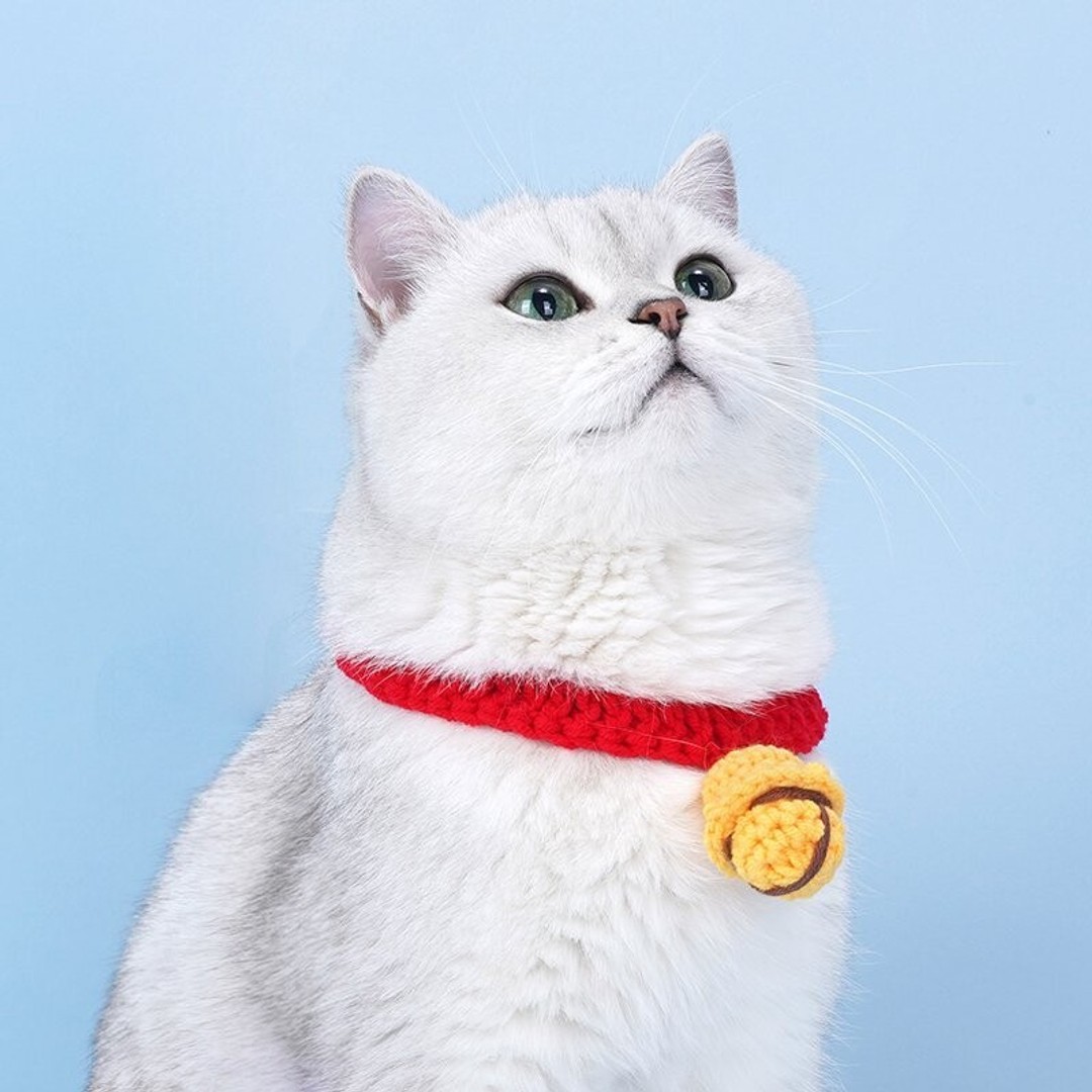 ZEZE Knitting Jingle Cat Collar