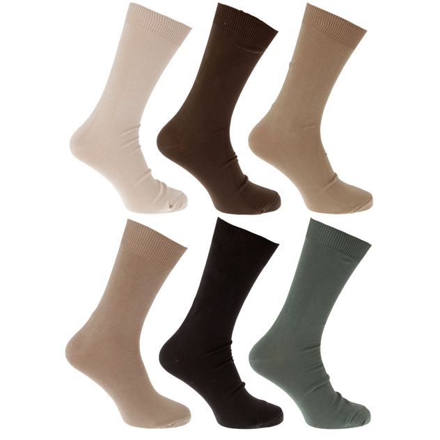 Mens 100% Cotton Plain Work/Casual Socks (Pack Of 6) | Universal ...
