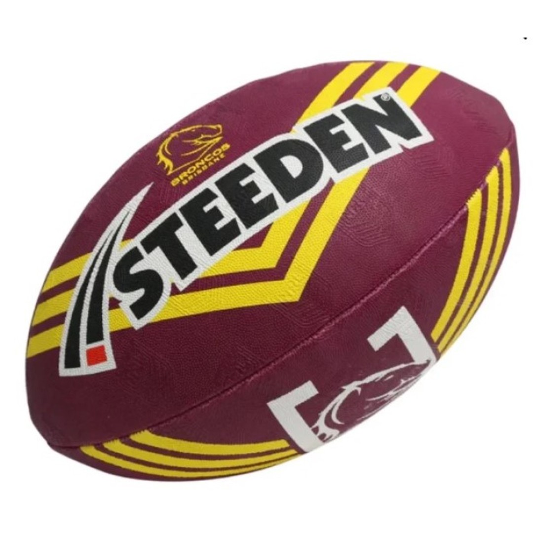 Brisbane Broncos NRL Football Steeden Supporter Ball Size 11" inch Footy