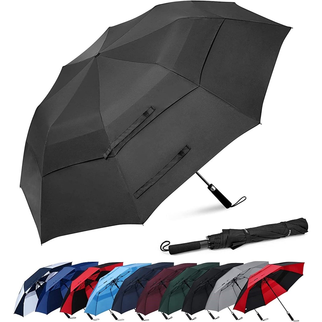 Golf Umbrella Automatic Open Large Oversize Vented Double Canopy Windproof Waterproof Sport Blue Navy