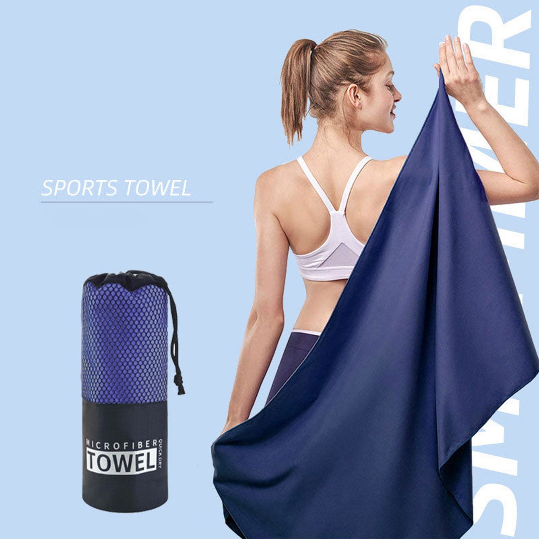 Zakka Quick Drying Microfiber Towel Travel Towel Sports Towel Gym Towel Beach Towel Dark Blue