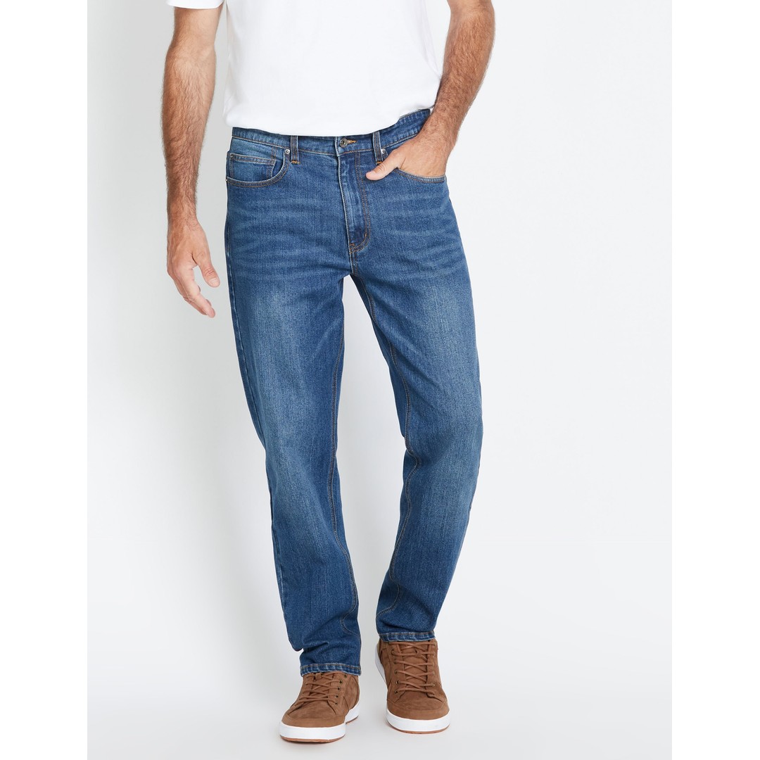 RIVERS - Mens Jeans - Blue Full Length - Solid Cotton Pants - Premium Fashion - All Season - Indigo - Elastane - Slim Leg - Work Wear - Trousers, Blue, hi-res
