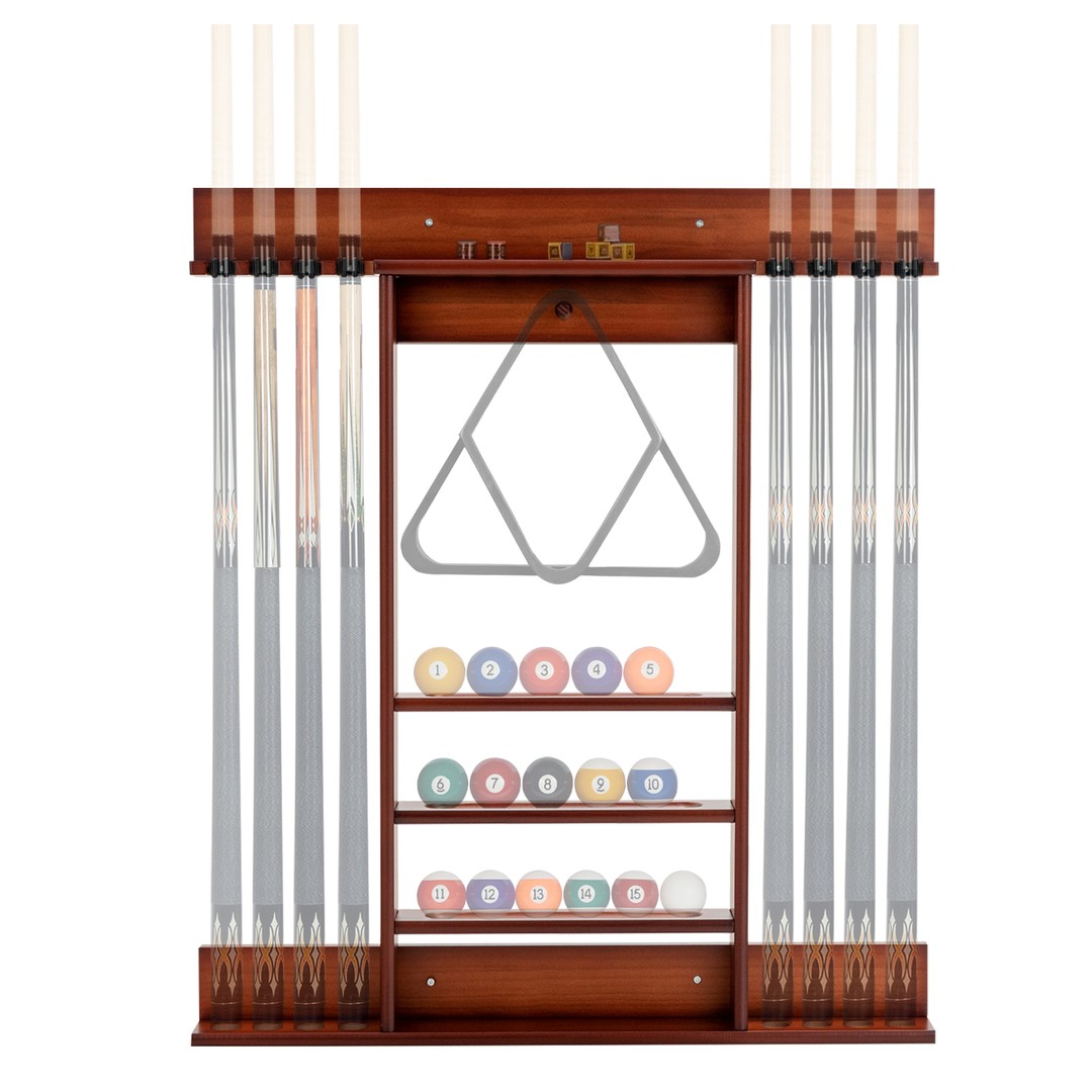 Costway Billiard Cue Rack Only Wall-mounted Billiard Stick Holder Wall Pool Stick Holder