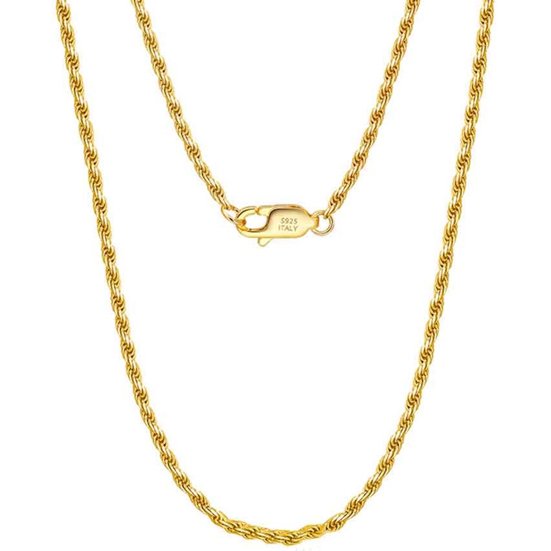 18K Gold Twisted Rope Chain Necklace (Width 1.2mm)