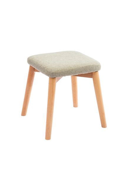 Square Linen Fabric Wooden Leg, Wooden Footstool Nz