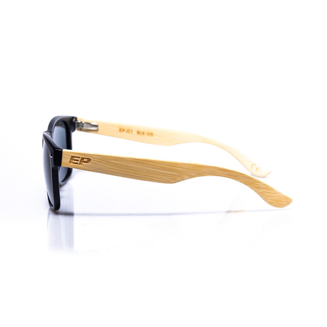 Electric Pukeko Wooden Arm Polarised Sunglass - EP1-BLK-5, Black, hi-res
