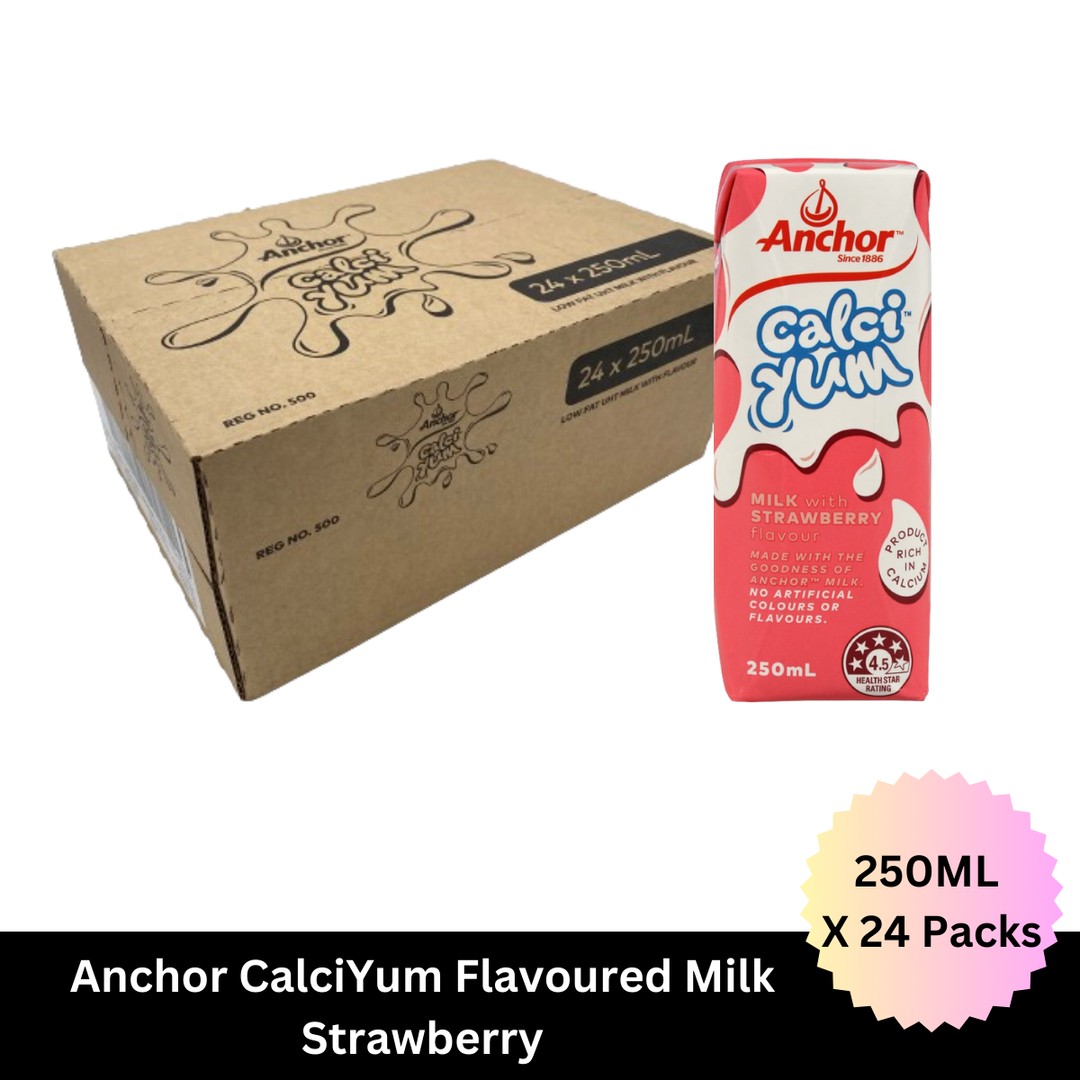 Anchor CalciYum Strawberry Flavoured Milk 250ML X 24 Pack TMK