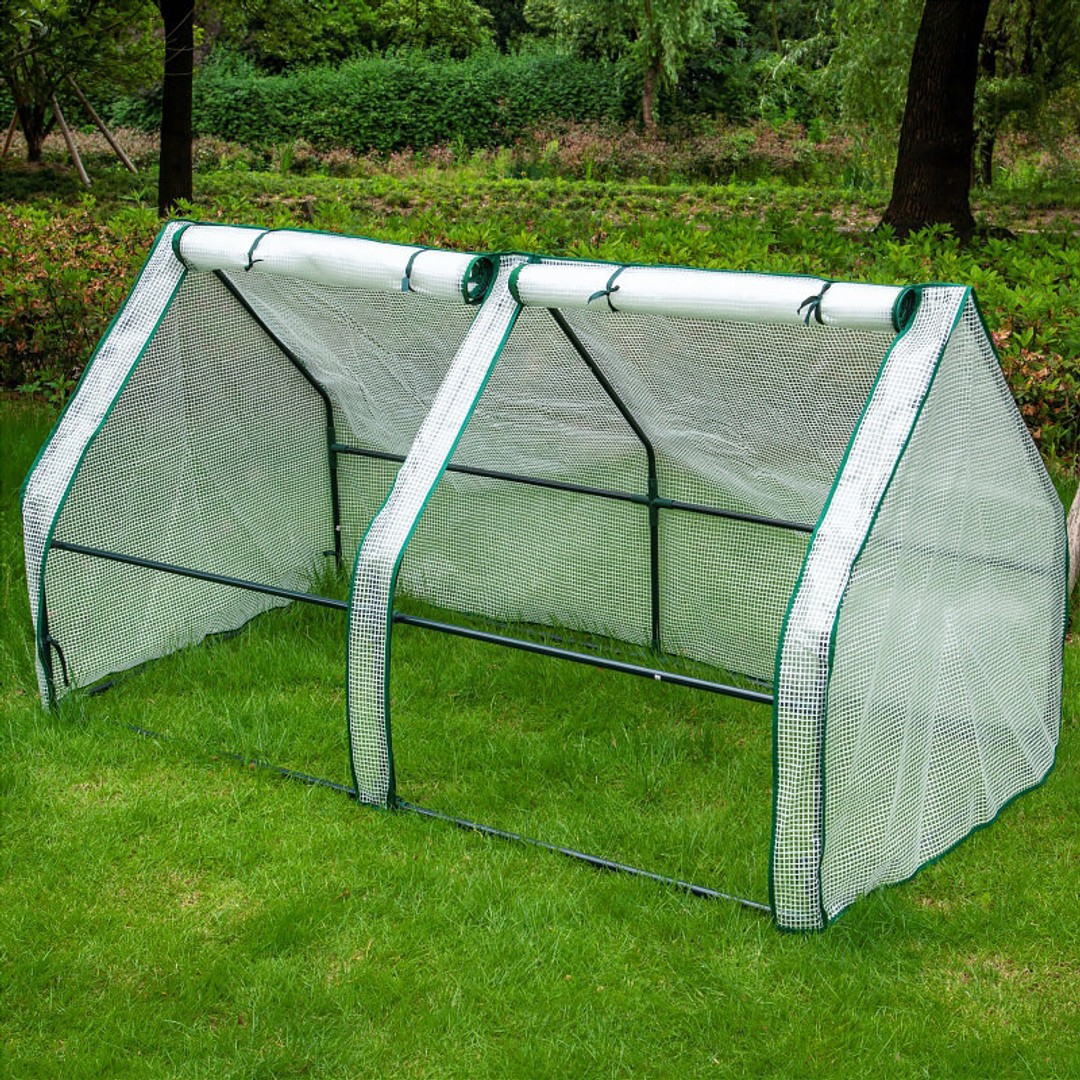 Mini Garden Plant Flower Greenhouse with Roll Up Curtains Door 180cm