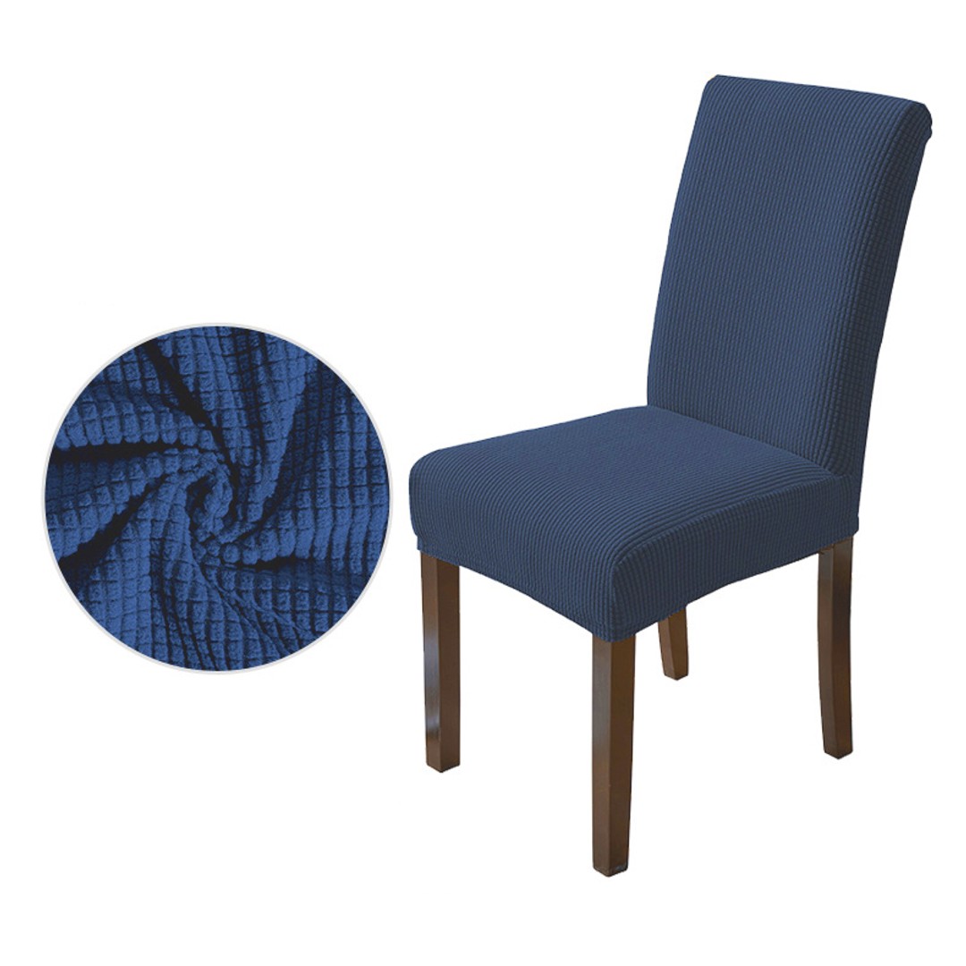 4 Pack High Stretch Seat Chair Slipcover - Blue