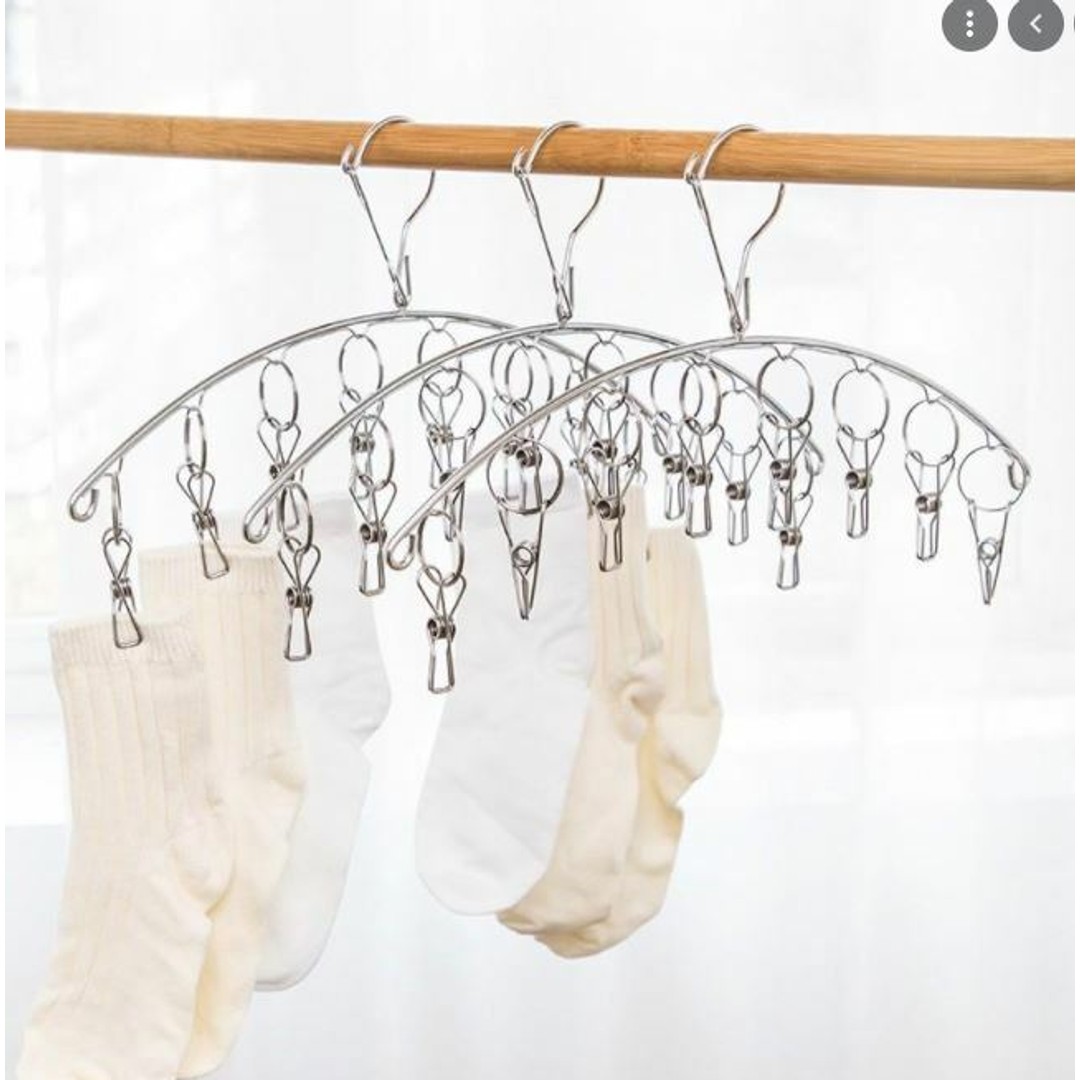 HES Clothes Drying Rack 10 pegs Cloth Hanger Heavy Duty Stainless Steel 304, , hi-res