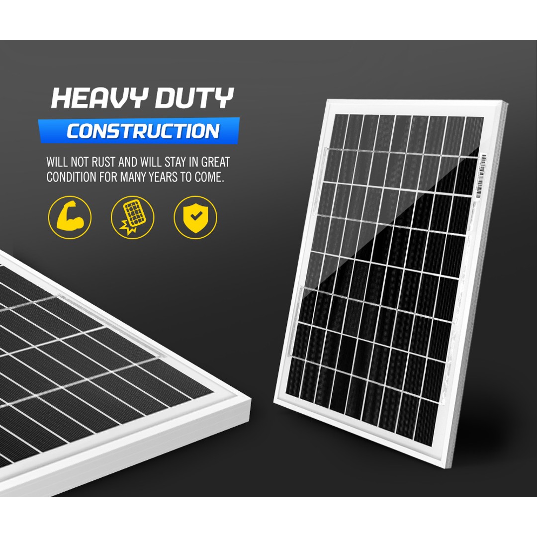 250W 200W 130W 60W 10W Solar Panel Kit Mono 12V Caravan Battery Home Charging, , hi-res