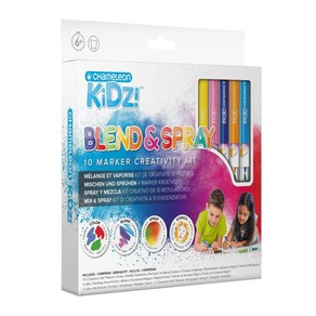 Chameleon Kidz Blend/Spray 10 Marker Creativity Kit Colouring/Drawing Art/Craft