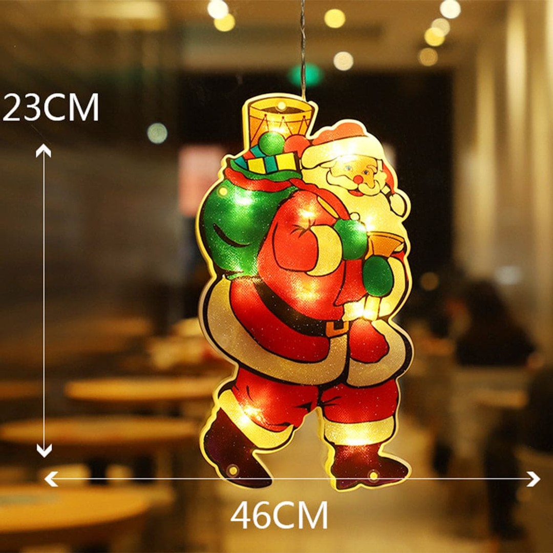 Vibe Geeks Christmas Window Lights Decorations With Suction Cup Party Indoor Décor - Battery Powered