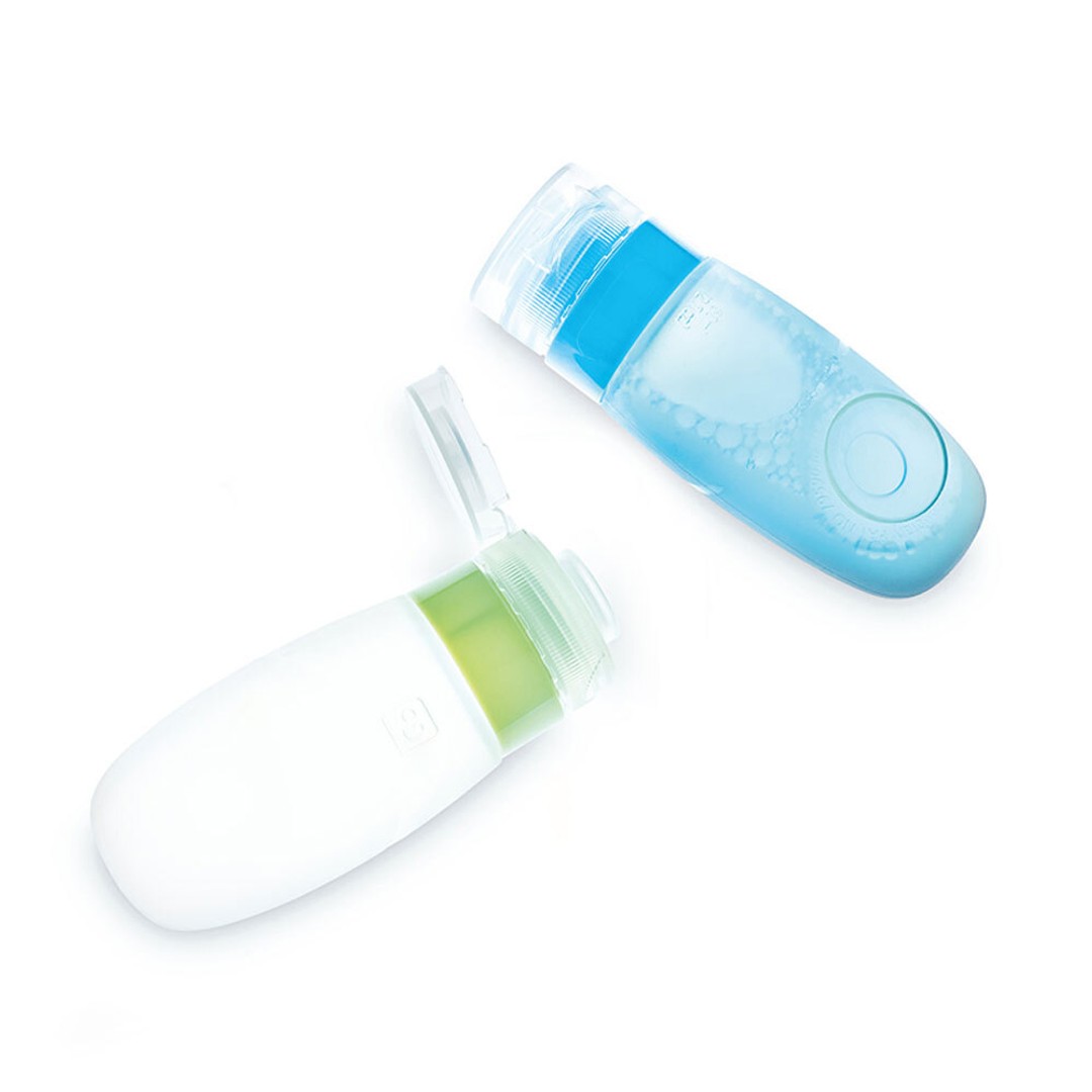 2pc Go Travel Squeeze It 100ml Container Carry Bottles Shampoo/Soap Suction Cup