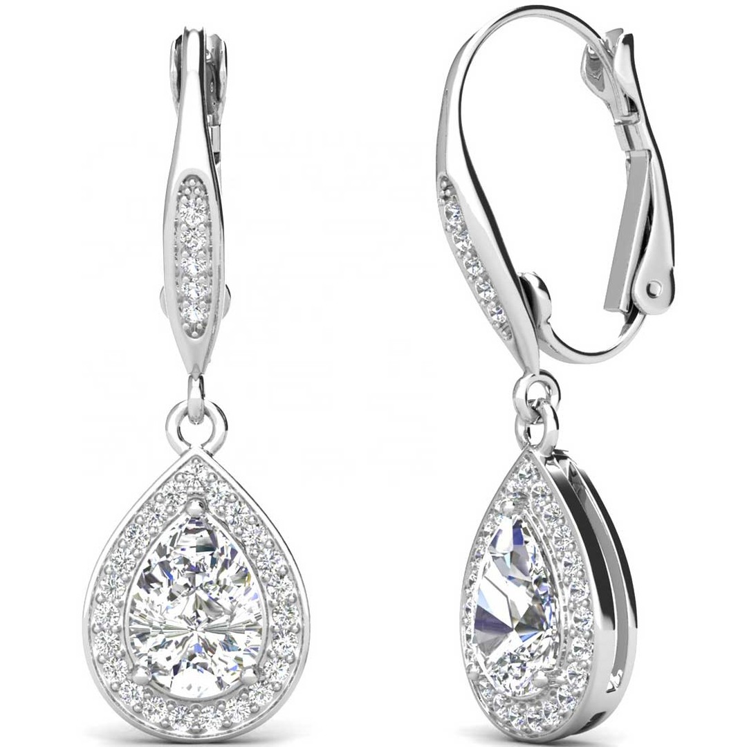 18K White Gold Drop Premium Crystal Earrings "Senorita"