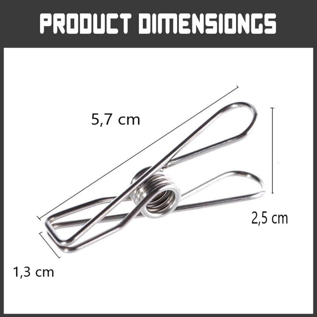 40 Pack Stainless Steel Wire Clips Durable Metal Pins for Clothesline Utility, Laundry, Kitchen, Backyard, Outdoor Clothes Drying, Chip Clip, Bag Seal, Room Decorat, Office, Brown, hi-res