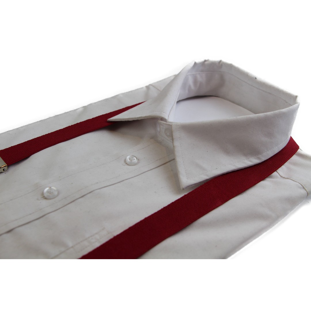Tie Store Australia Extra Long Adjustable 138cm Dark Red Adult Mens Suspenders